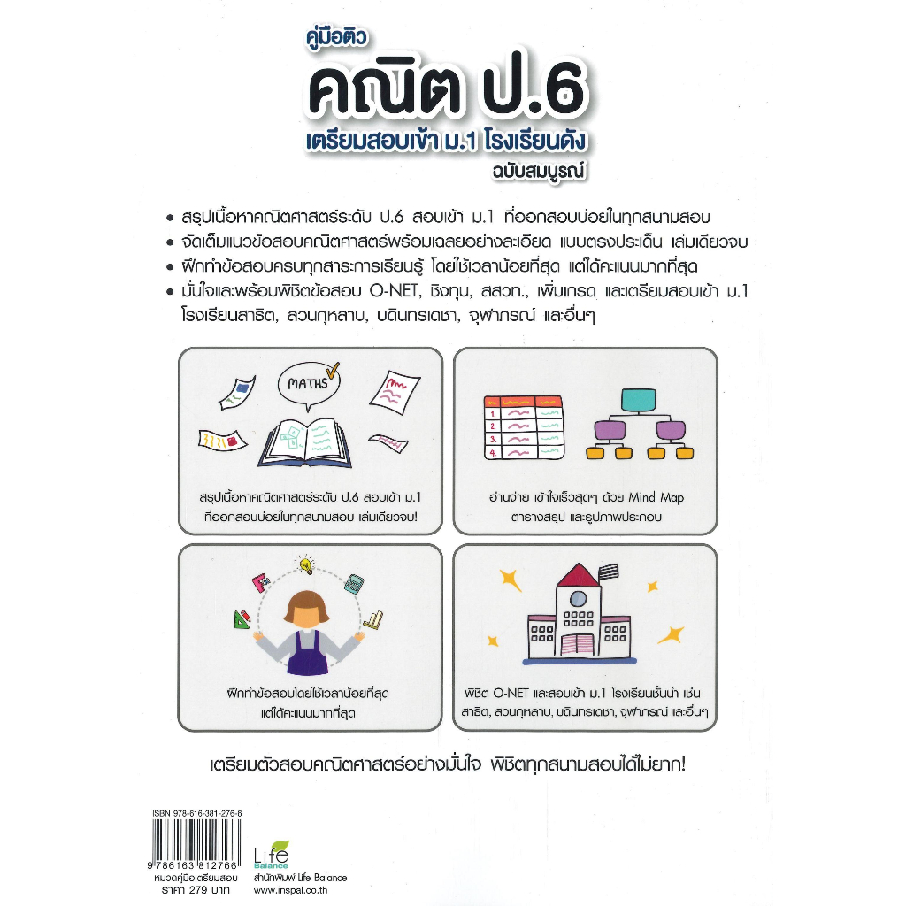 หนังสือ-คู่มือติวคณิต-ป-6-เตรียมสอบเข้า-ม-1