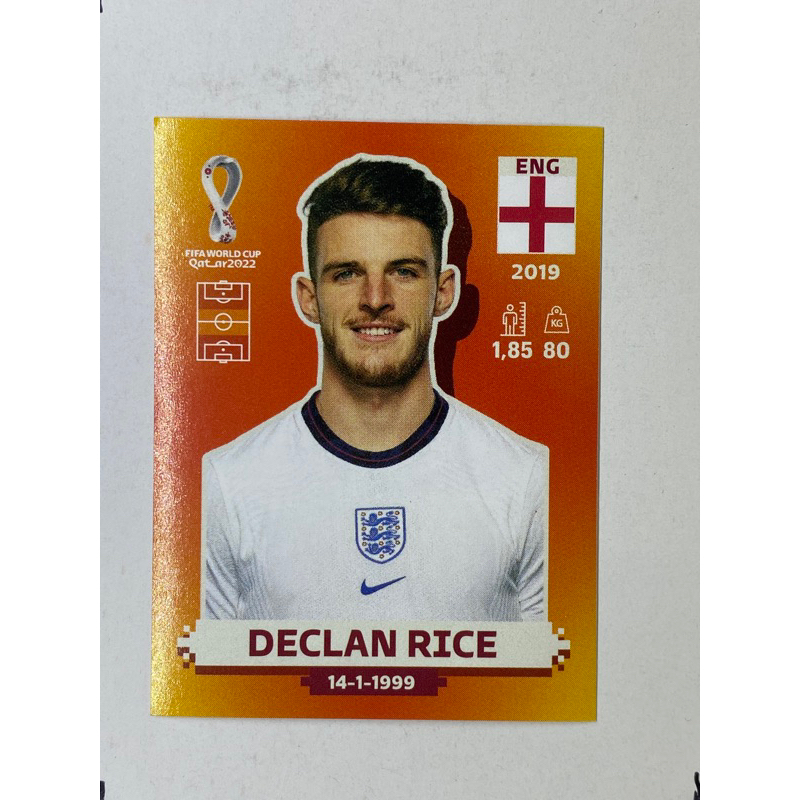 สติ๊กเกอร์สะสม-declan-rice-ฟุตบอลโลก-worldcup-2022-england-ของสะสมทีมฟุตบอล-อังกฤษ