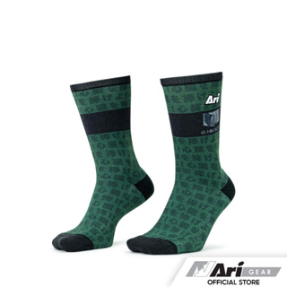 AOT X ARI CREW SOCKS - TEAL GREEN/BLACK/WHITE ถุงเท้า อาริ อาริ ผ่าพิภพไททัน สีเขียว