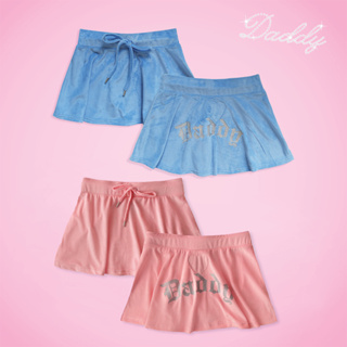 DADDY | McBlink Skirt กระโปรสั้น สกรีนกากเพชร Daddy ด้านหลัง สีชมพู สีฟ้า