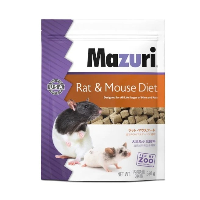Mazuri Rat & Mouse มาซูริ อาหารหนูแรท หนูเม้าซ์ สูตรผัก เม็ดใหญ่ ลด ...