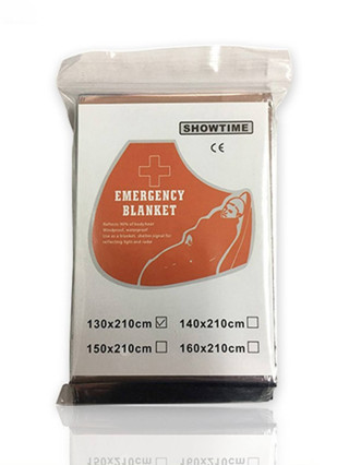 ผ้าห่มอวกาศ130*210ซม ผ้าห่มฉุกเฉิน แผ่นสะท้อนแสง emergency rescue blanket เทคโนโลยีจาก ผ้าห่มฉุกเฉินกันน้ำสำหรับกลางแจ้ง