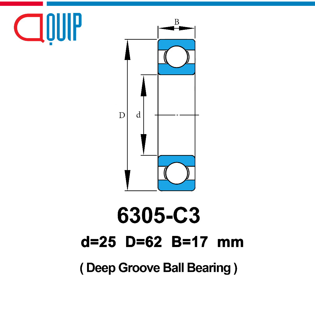 6305c3-ubc-ตลับลูกปืนเม็ดกลมร่องลึก-แบบไม่มีฝา-6305cmc3-open-deep-groove-ball-bearings-6305-c3