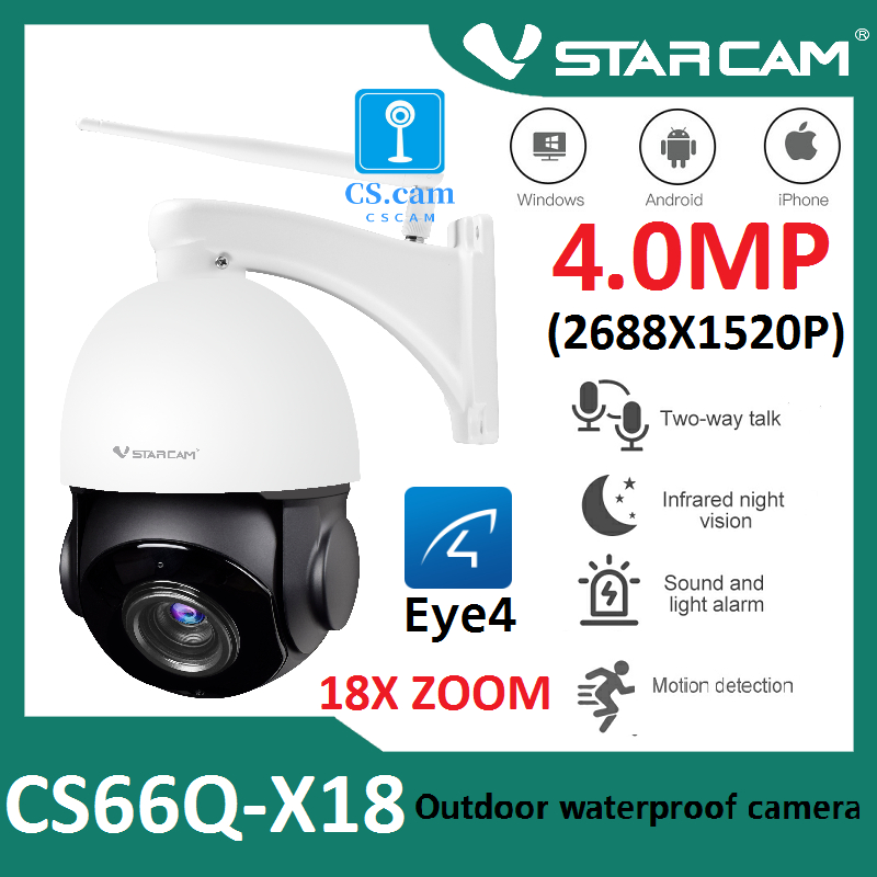 vstarcam-cs66q-x18-ซูมได้-18-เท่า-ความละเอียด-4-0-mp-1440p-กล้องนอกบ้าน-outdoor-ภาพสี-มีai-คนตรวจจับสัญญาณเตือน