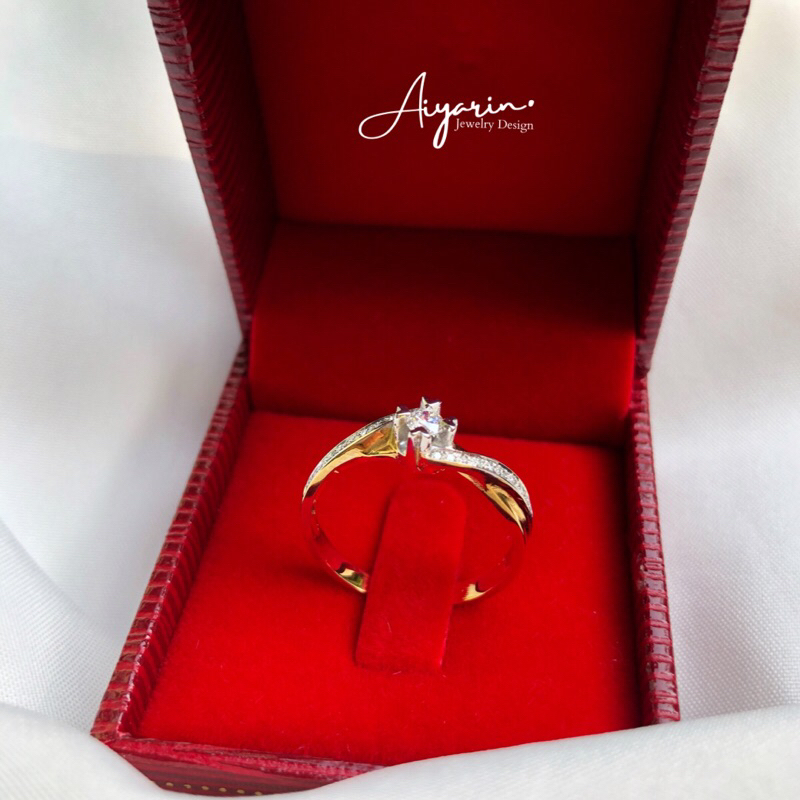 aiyarin-jewelry-design-เเหวนทอง9เค-เพชรชูเดี่ยว-เตยหัวใจ-ชุบ2กษัตริย์