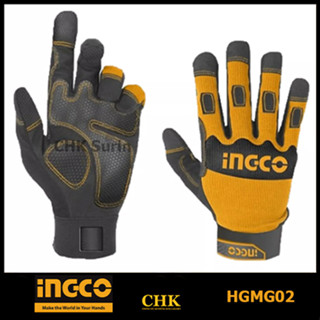 INGCO HGMG02 ถุงมือช่างอเนกประสงค์ ไมโครไฟเบอร์ เคลือบยางบนฝ่ามือ Size : XL ( Mechanic Gloves )