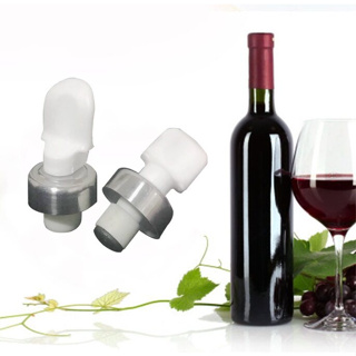 Stainless steel wine cork จุกไวน์ หัวสแตนเลส จุกปิดขวดไวน์ จุกปิดขวด ที่ปิดขวดไวน์ ที่ปิดขวดไวท์ ฝาปิดขวดไขวดไวน์ T2372