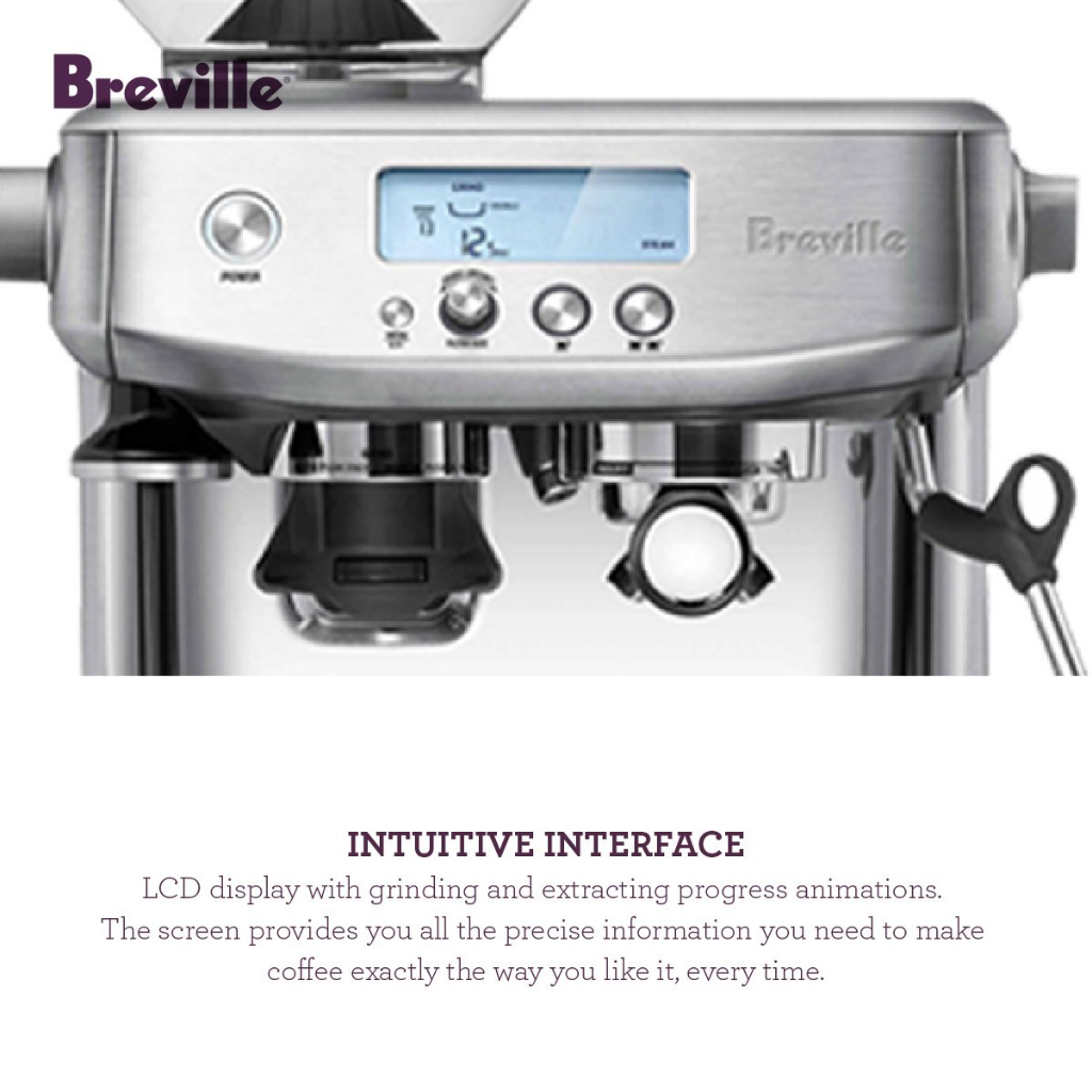 เครื่องชงกาแฟราคาพิเศษ-breville-รุ่น-bes878-สี-steel