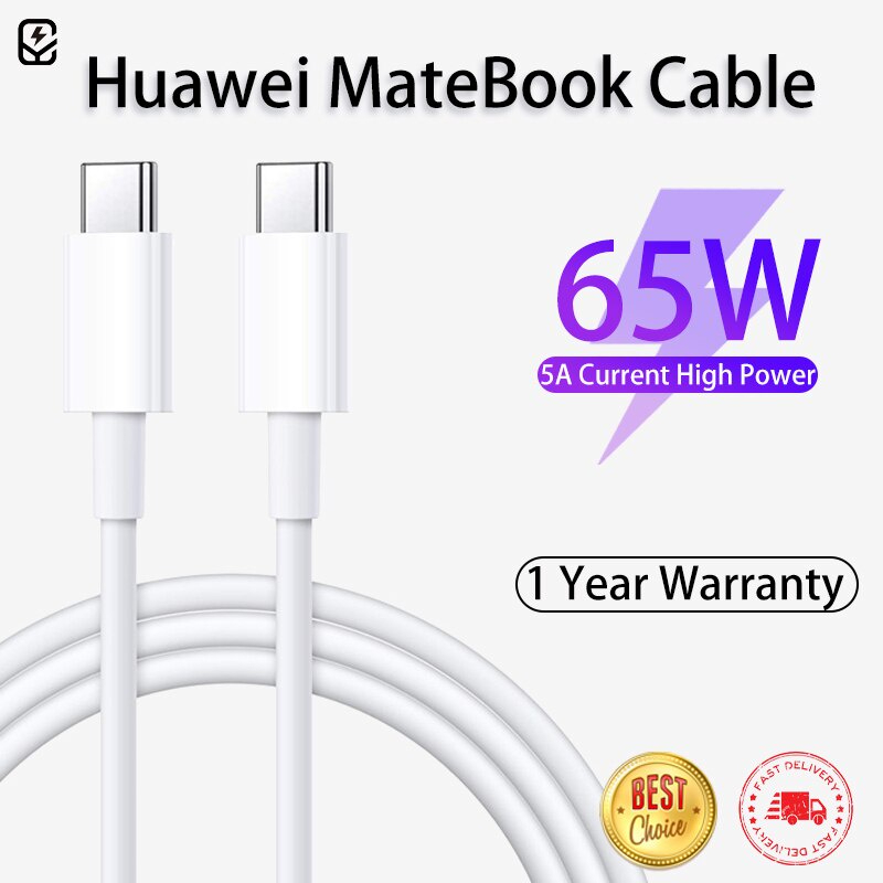 จัดส่งทันที-สายชาร์จแล็ปท็อป-type-c-เป็น-type-c-1-เมตร-1-5-เมตร-2-เมตร-65w-สําหรับ-huawei-matebook