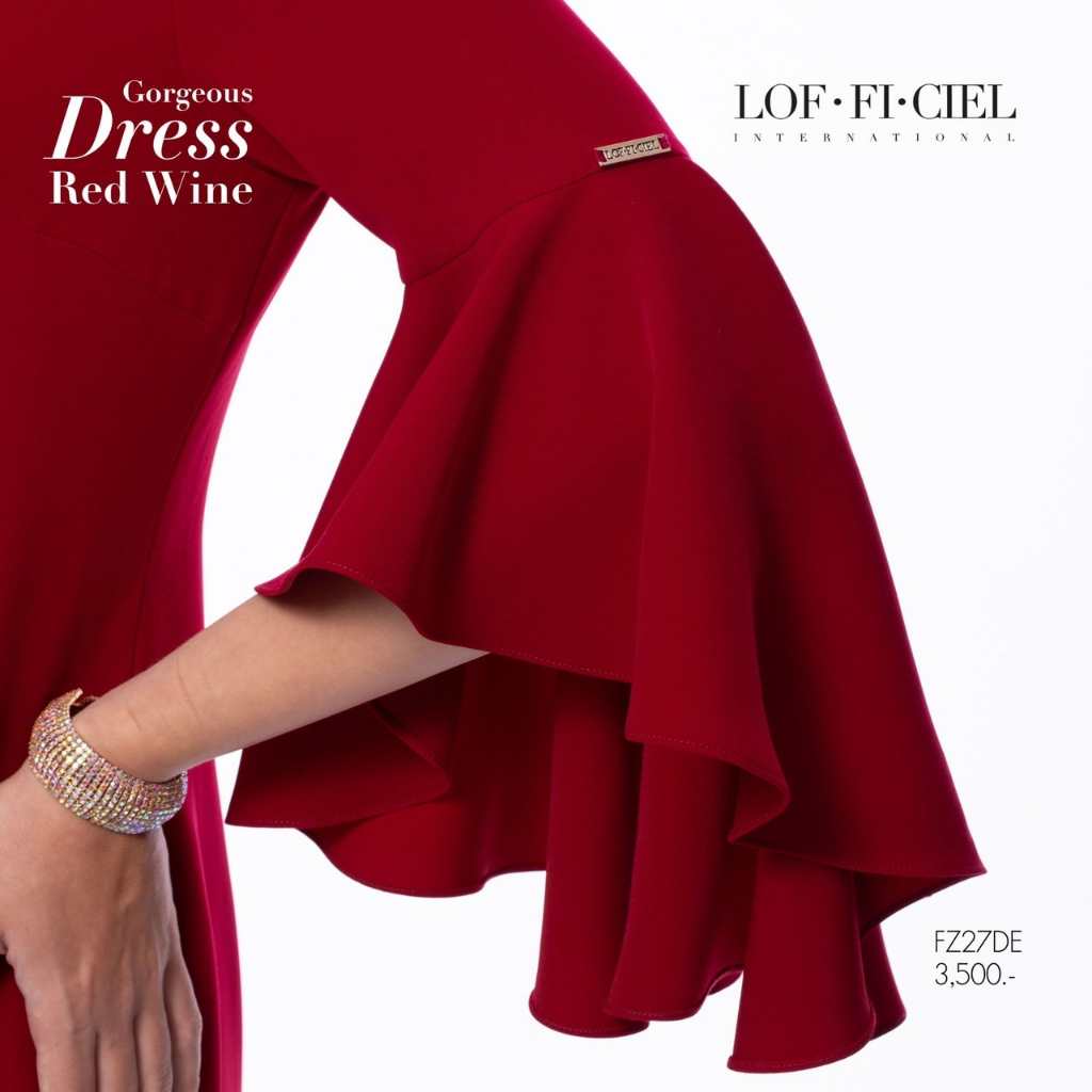 lofficiel-ชุดเดรส-ชุดแซกสั้น-business-dress-สีแดง-fz27de