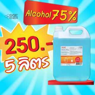 SGEC สเปรย์แอลกอฮอล์ ทำความสะอาดมือ 75% ขนาด 5 ลิตร การันตีคุณภาพจาก SGEChem