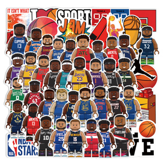 💥พร้อมส่ง💥NBA LEGO sticker สติกเกอร์ ลายโลโก้ทีม NBA  แบบกันน้ำ สำหรับตกแต่ง DIY จำนวน 50ชิ้น