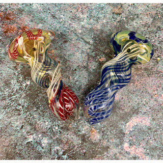 4" Thick Fumed Glass, Spoon Hand Plpe