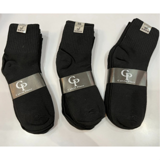 ภาพขนาดย่อของสินค้าถุงเท้าผู้ชาย ถุงเท้าทำงาน -Freesize ดำล้วน 1โหล12คู่ Gp