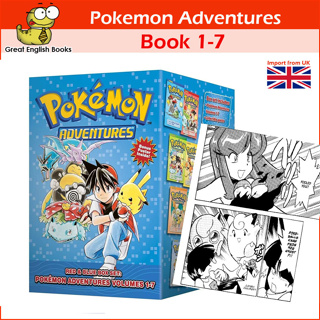 (*ใช้โค้ดรับcoinคืน10%ได้*) พร้อมส่ง *ลิขสิทธิ์แท้ Original* Pokémon Adventures (7 Volume Set - Reads R to L (Japanese Style) for all ages) Paperback