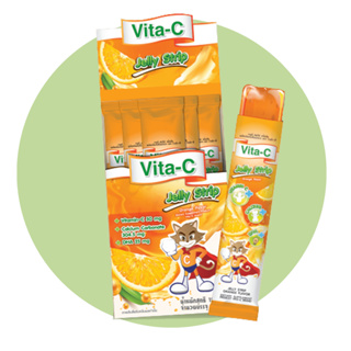 ภาพขนาดย่อของภาพหน้าปกสินค้าVita-C Jelly Strip Orange Flavor เยลลี่ รสส้ม ผสมวิตามินซี ทานได้ทั้งเด็กและผู้ใหญ่ VITAMIN C 50mg. 1 กล่อง (10 ซอง) จากร้าน lilybeauty..shop บน Shopee ภาพที่ 5