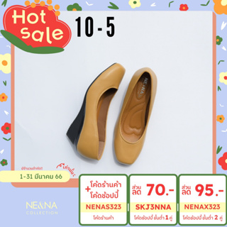 ภาพขนาดย่อของสินค้ารองเท้าเเฟชั่นผู้หญิงเเบบคัชชูส้นเตี้ย No. 10-5 NE&NA Collection Shoes