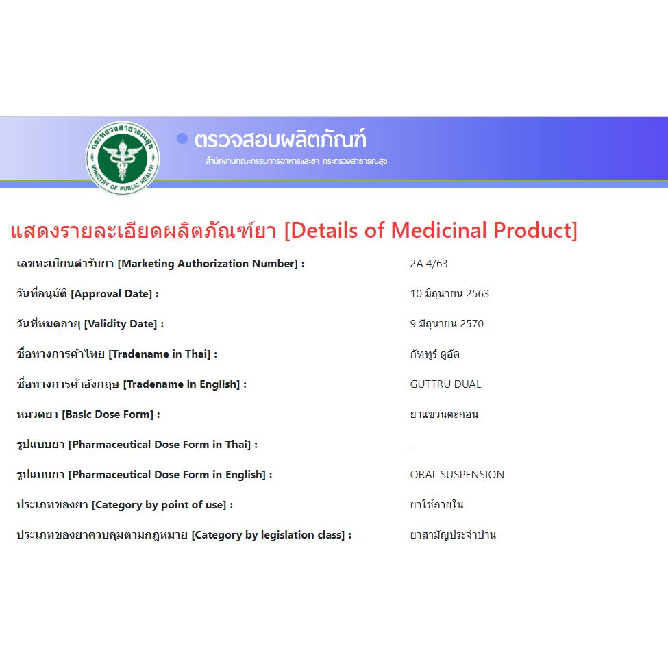 ภาพหน้าปกสินค้า(เด็ด) กัททูร์ ดูอัล Guttru Dual ซอง บรรเทาอาการแสบร้อนกลางอก อาหารไม่ย่อยเนื่องจากกรดไหลย้อน และลดกรดในกระเพาะอาหาร จากร้าน p4ushopotc บน Shopee