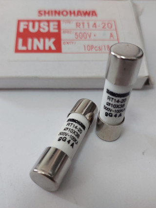 "SHINOHAWA " ฟิวส์กระเบื้องเซรามิค FUSE LINK RT14-20  Ø10X38   ***(ราคาต่อ1ชิ้น)***