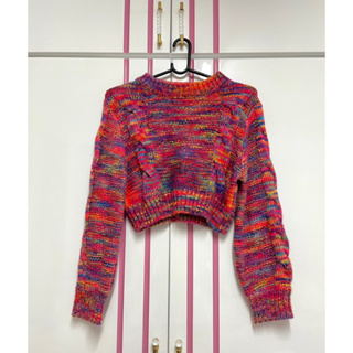 Rainbow crop sweater เสื้อครอปไหมพรม กันหนาว