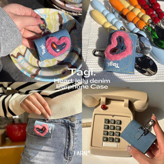 (PRE-ORDER) Tagi. Heart jelly denim Earphone Case