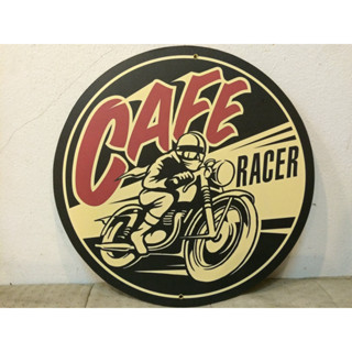 ป้ายไม้ CAFE Racer เส้นผ่าศูนย์กลาง 38 cm ป้ายตกแต่ง