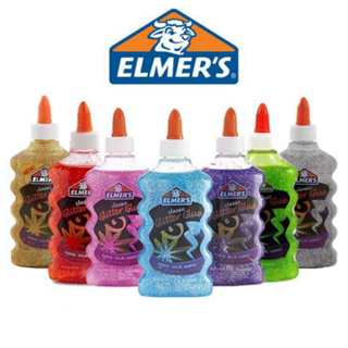 กาว กาวทำสไลม์ Elmers Glitter Glue กาวกลิตเตอร์ ขนาด 177 มล. กาวกากเพชร มีให้เลือก 8 สี จำนวน กาวสไลม์ (1ขวด) สไลม์