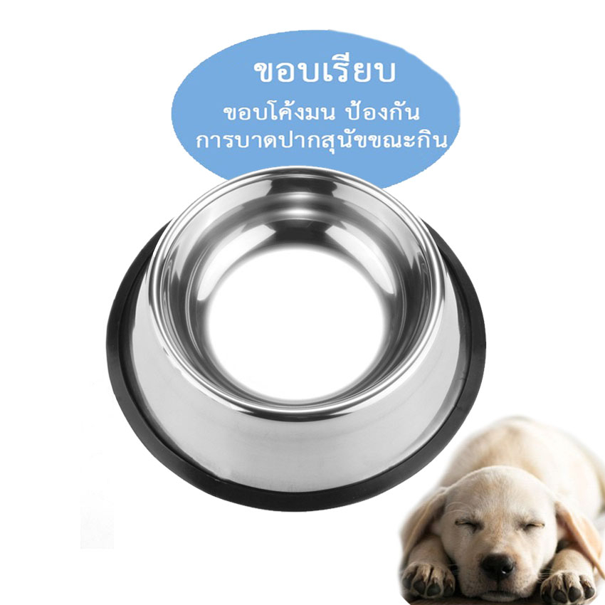 ชามอาหารสัตว์เลี้ยง-สเตนเลส-ชามอาหารหมา-ชามอาหารแมว-pet-food-bowl-ถ้วยแมว-สุนัข-ที่ให้อาหารแมว