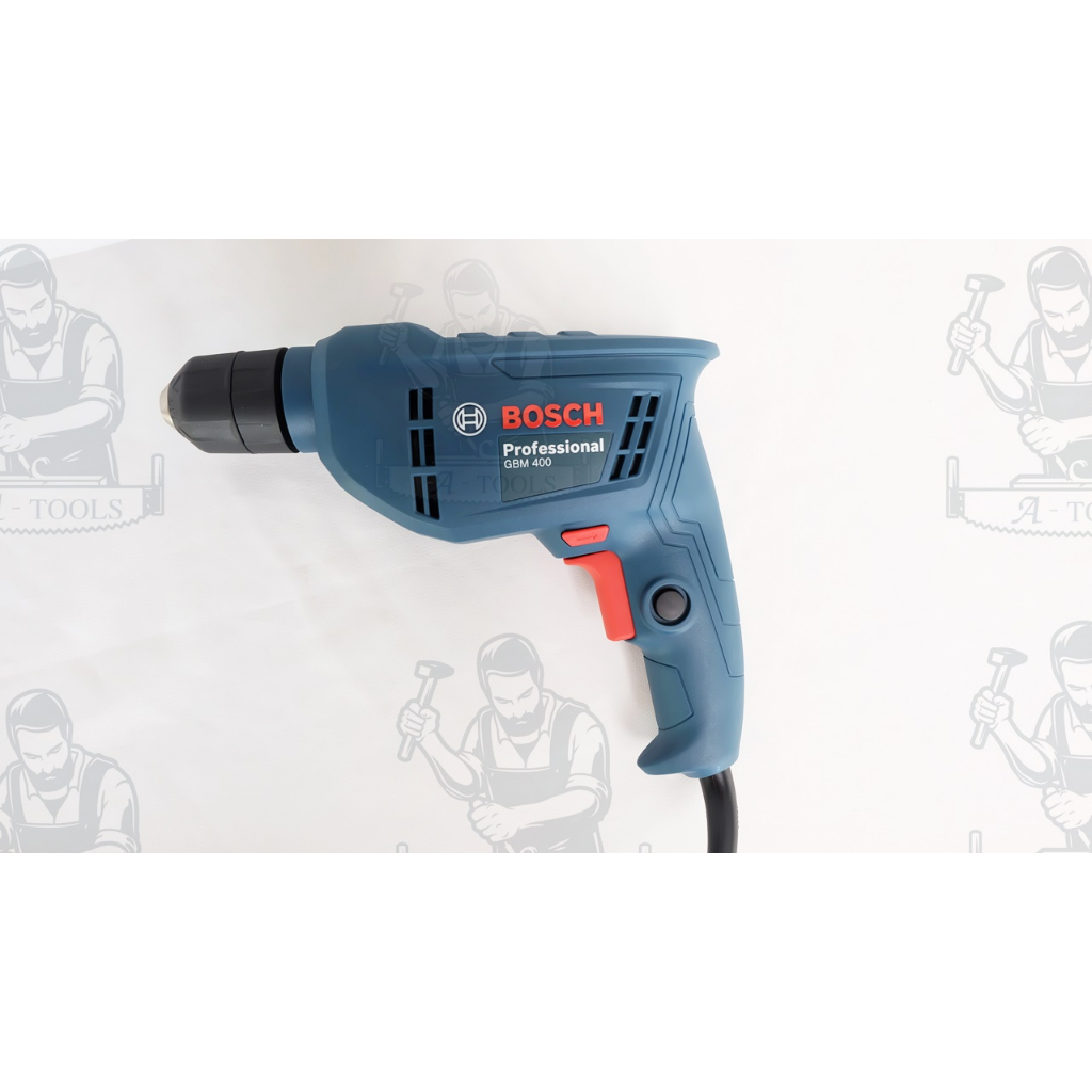 bosch-สว่าน-บ๊อซ-รุ่น-gbm400-3-8-400วัตต์-สว่านไฟฟ้า-เจาะไม้-เหล็ก-ปรับซ้าย-ขวาได้-หัวจับดอก-keyless-gbm-400-ส่งเร็ว