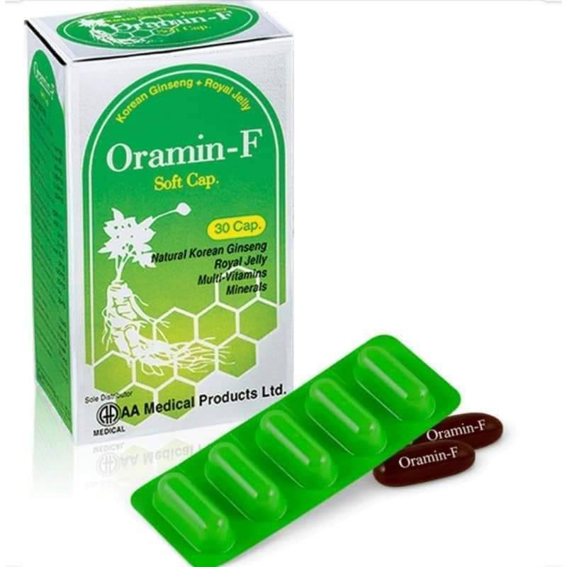 อาหารเสริม-oramin-f-soft-cap-30cap-อาหารเสริมเพื่อสุขภาพ-เหมาะสำหรับเพศหญิง