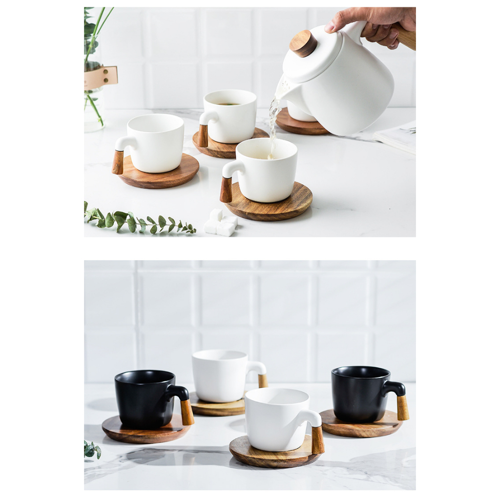 nordic-ceramic-one-tea-pot-amp-ceramic-cup-disk-สินค้าพร้อมส่ง