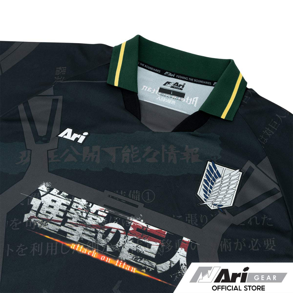 aot-x-ari-survery-crops-jersey-black-grey-teal-green-เสื้อเจอซี่-อาริ-ผ่าพิภพไททัน-สีดำ