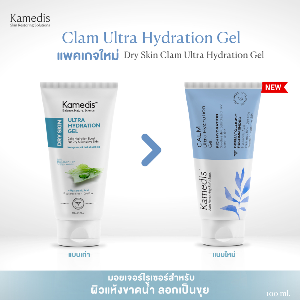รูปภาพสินค้าแรกของมอยเจอไรเซอร์เจลสำหรับ ผิวแห้ง ขาดน้ำ Kamedis Dry Skin Ultra Hydration Gel 100ml