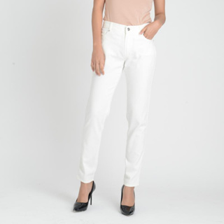 Guy Laroche กางเกงขาวยาว กาง﻿เ﻿กงผู้หญิง Color Slim Jeans กางเกงทรงขากระบอก สีขาว (GZTJWH)