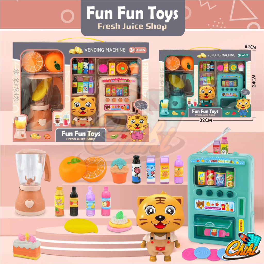 ตู้กดน้ำเสือน้อย-fun-fun-toys-มีเครื่องปั่นในชุดให้ด้วย-มี-2-สี-มีตุ๊กตาเสือให้-1-ตัว-สินค้าเป็นเเบบสุ่ม