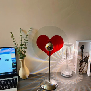Dakotask. โคมไฟตั้งโต๊ะ โคมไฟหัวใจมินิมอล โคมไฟโปรเจคเตอร์ รูปหัวใจ 4W หมุนได้ 360 องศา สําหรับตกแต่งบ้าน ถ่ายภาพ
