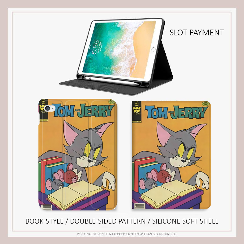 tom-jerry-เคสไอเเพด-air4-5-mini1-2-3-4-5-6-เคส-ipad-10-2-gen7-8-9-gen10-case-ipad-2022-pro11-cat-mouse-พร้อมถาดใส่ปากกา