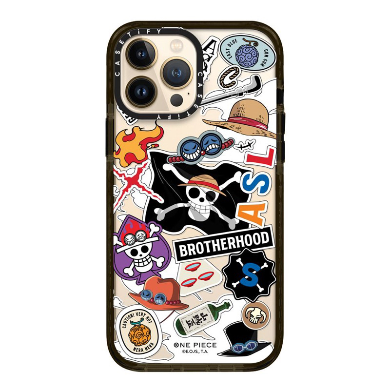 พร้อมส่ง-13promax-14plus-casetify-onepiece-brotherhood-sticker-impact-case