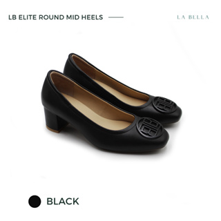 สินค้า LA BELLA รุ่น LB ELITE ROUND MID HEELS - BLACK