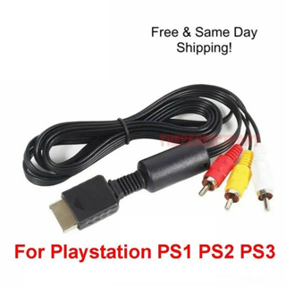6Ft สาย AV สำหรับ PS2 PS1 PS3, AV RCA Composite Audio Video TV เข้ากันได้กับ Playstation 1 2 3
