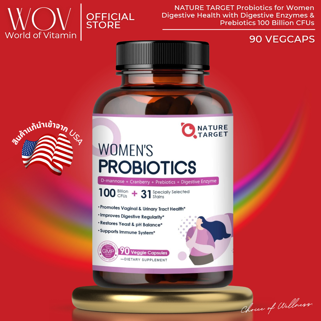 NATURE TARGET Probiotics for Women Digestive Health with Digestive