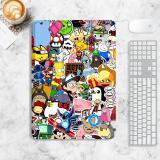 cartoon graffiti เคสไอแพด gen5/6 gen7/8/9 gen10 เคส iPad mini1/2/3/4/5/6 air4/5 เคสซิลิโคน มีที่ใส่ปากกา pro11 2022 case