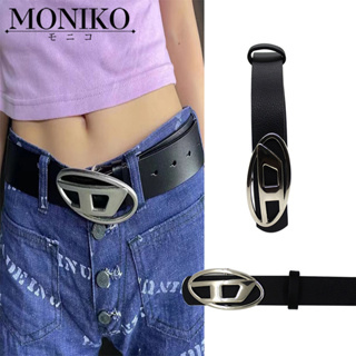 สินค้า MONIKO ผู้หญิง เข็มขัดพังก์ ปรับได้ เข้ากับทุกการแต่งกาย หัวเข็มขัด ลายตัวอักษร D กางเกง ตกแต่ง หนัง PU เข็มขัดเอว