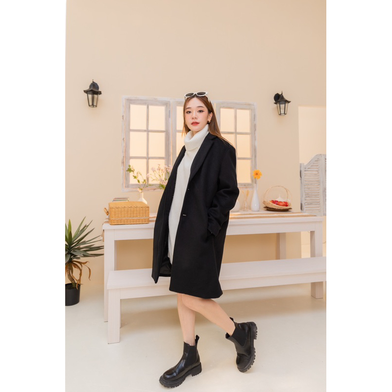 month-wool-coat-unisex-เสื้อโค้ทผ้าวูลสีดำ