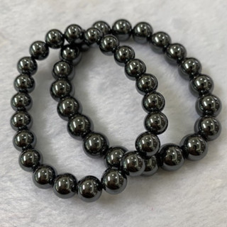 กำไลข้อมือหินนำโชค เฮมาไทต์ Hematite หินกล้าหาญ *หินธรรมชาติ100%*