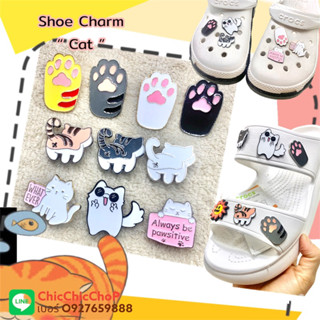 JBMT 👠🌈ตัวติดรองเท้ามีรูโลหะ  “ แมว เท่านั้น  “ 😸🔆🌀🌸 Shoe charm “ only cat ” งานดี สีสวยสด ชิ้นงานโลหะ