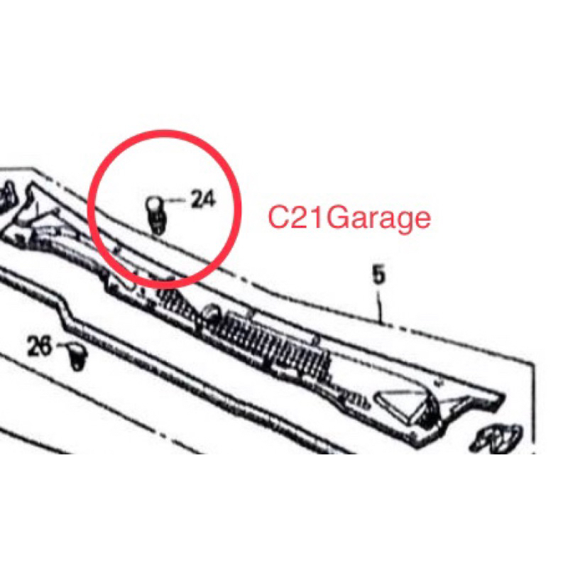 พุกยึดแผงจิ้งหรีดhonda-civic-eg-ek-crv-city-ปี91-00