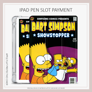 Bart Simpsons เคสไอเเพด 10.2 gen 7 8 9 gen10 เคส iPad mini6 air1/2/3/4/5 case iPad pro11 2021 2022 พร้อมถาดใส่ปากกา