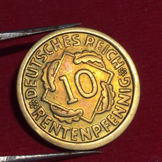 🔥 เหรียญ 10 เพนนิค เยอรมัน ปีเก่า 1924 F หายาก