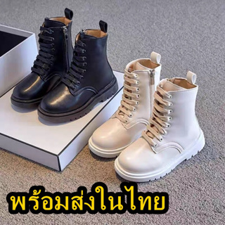 (พร้อมส่งในไทย) รองเท้าบูท หนังpu ผูกเชือกหน้า สไตล์เกาหลี งานจริงสวย  ตรงปก